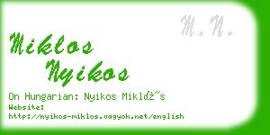 miklos nyikos business card